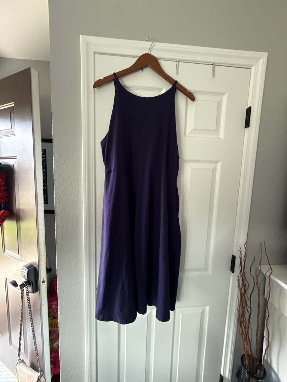 Pact Organic Cotton Navy Blue Halter Neck Crossback Midi Dress Size XXL